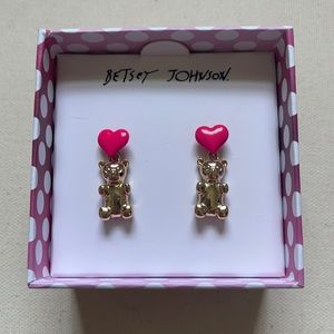 Betsey Johnson “Nostalgic pop bear drop earrings”